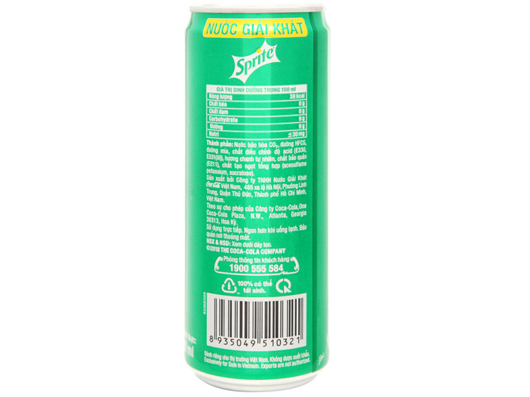 Thùng 24 lon nước ngọt Sprite hương chanh 330ml l SIÊU THỊ HOA BA