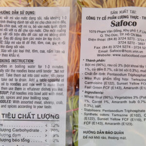Mì rau củ sợi nhỏ Safoco gói 500g