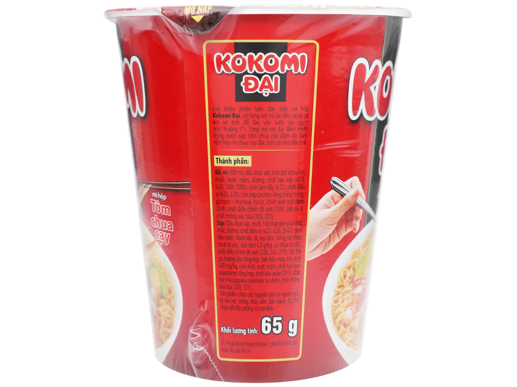 Mì Kokomi Đại tôm chua cay ly 65g