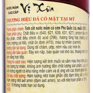 Nước mắm cao cấp Vị Xưa Barona 40 độ đạm chai 500ml