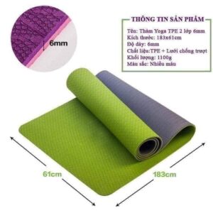 Thảm Tập Yoga TPE 2LỚP 6mm Chống Trượt
