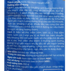 Yến mạch nguyên chất Oatmeal 200g