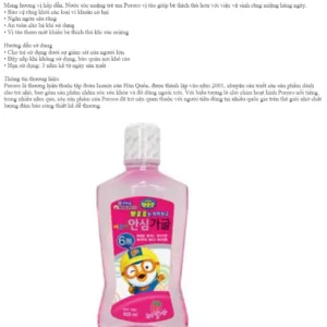 Nước súc miệng trẻ em Pororo Hàn Quốc chai 300ml (vị dâu)
