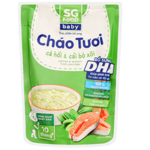 Cháo tươi SG Food Baby cá hồi và cải bó xôi gói 240g