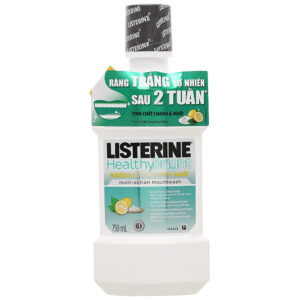 Nước súc miệng răng trắng sáng Listerine tinh chất chanh và muối 750ml