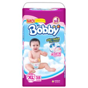 Bỉm - Tã dán Bobby size XL - 38 miếng (Cho bé 12 - 17kg)