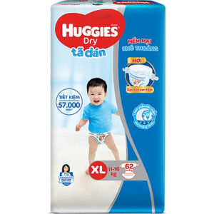 Tã Dán Huggies Dry Gói Cực Đại XL62 (62 Miếng)