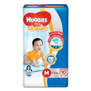 Tã/bỉm quần Huggies Dry M10 (10 miếng - cho bé 6-11kg)