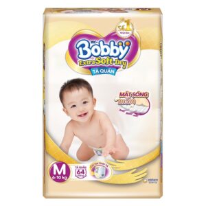 Bỉm - Tã quần Bobby Extra Soft - Dry cao cấp size M - 64 miếng (Cho bé 6 - 10kg)
