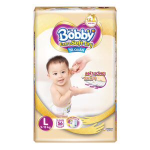 Bỉm - Tã quần Bobby Extra Soft-Dry size L - 56 miếng (9 - 13kg)