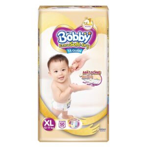 Bỉm - Tã quần Bobby Extra Soft - Dry cao cấp size XL - 50 miếng (Cho bé 12 - 17kg)