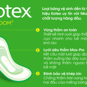 Băng vệ sinh Kotex Freedom Maxi không cánh 8 miếng