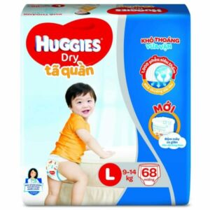 Bỉm tã quần Huggies Dry size L 68 miếng (9-14kg)