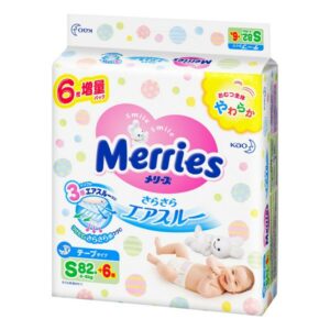 Bỉm dán Merries size S 82 + 6 miếng