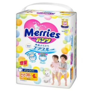 Bỉm Merries Cộng miếng Nội Địa/Nhập khẩu dán/quần XL 38 +6 dành cho trẻ 12-22kg