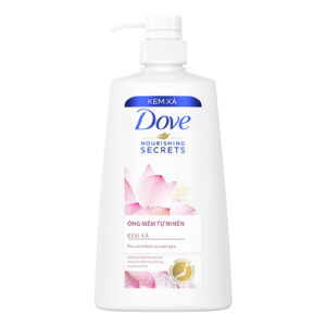 Kem xả Dove Óng Mềm Tự Nhiên với Hoa Sen Nhật và Nước Gạo dưỡng tóc mềm mượt, óng ả 610g